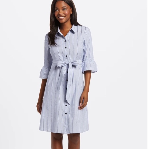 Draper James Dresses & Skirts - Draper James Striped Ruffle Sleeve Shirtdress